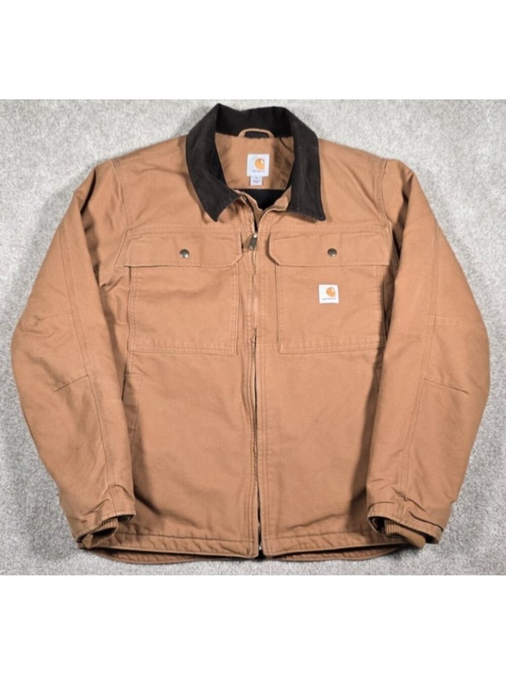 Carhartt Full Zip Long Sleeve Lined Duck Canvas Chore Work Coat Jacket Men's M